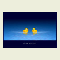 Two Ducks Playing Chicken posters
