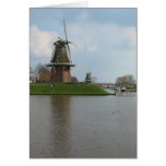 Two Dutch Windmills in Dokkum, Holland Card