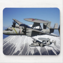 Two E-2C Hawkeyes conduct a flyby Mouse Pad