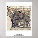 Two Elephants By Arab Painters To 1295 Poster