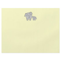Two Elephants. Cute Adult and Baby Cartoon. Full Color Flyer