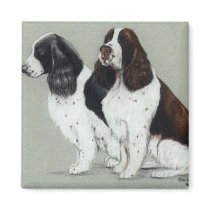"Two English Springer Spaniels" Dog Art Magnet by CharlottesWebArt "Two English Springer Spaniels" Dog Art Magnet