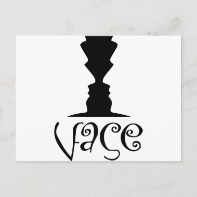 Two Faces or Vase Optical Illusion Postcards