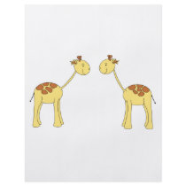 Two Facing Giraffes. Cartoon Flyer Design
