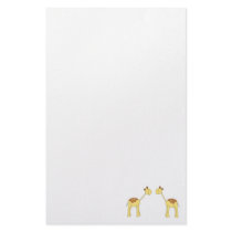 Two Facing Giraffes. Cartoon Stationery