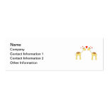 Two Facing Giraffes with Hearts. Cartoon. Business Card