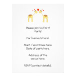 Two Facing Giraffes with Hearts. Cartoon. Custom Invites