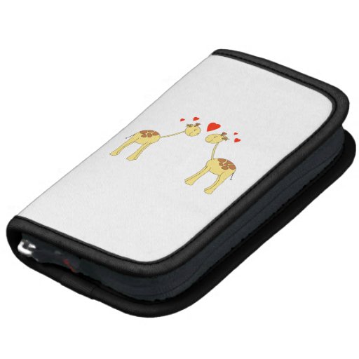 Two Facing Giraffes with Hearts. Cartoon. Folio Planners