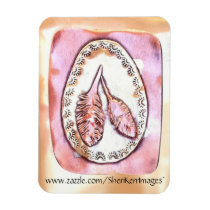 Two Feathers By Sheri Kerr Vinyl Magnets