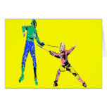 TWO FENCERS GREETING CARD