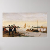 Two Fishermen Pulling in their Nets Print