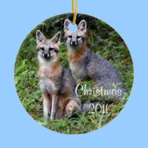 Two Foxes Christmas ornament ornaments