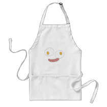 Two fried eggs and a sausage aprons