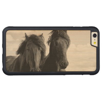 Two Friesian stallions. Carved® Maple iPhone 6 Plus Bumper Case