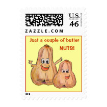Two Funny Butternut Squash Small Postage Stamps by zooogle Two Funny Butternut Squash Small Postage Stamps