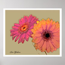 Two Gerberas, poster