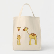 Two Giraffes. Cartoon Bag