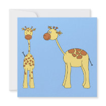 Two Giraffes. Cartoon Announcement
