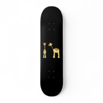 Two Giraffes. Cartoon Skateboard Deck