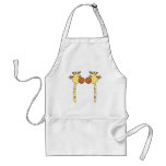 Two Giraffes Close-up. Cartoon Apron