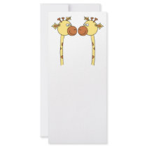 Two Giraffes Close-up. Cartoon Full Color Rack Card