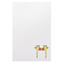 Two Giraffes Close-up. Cartoon Stationery Design