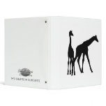 TWO GIRAFFES IN SILHOUETTE 3 RING BINDERS