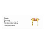 Two Giraffes with Red Love Hearts. Cartoon Business Card Templates