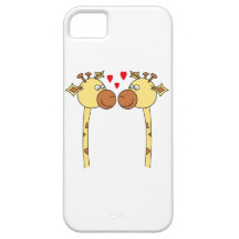 Two Giraffes with Red Love Hearts. Cartoon iPhone 5 Cover