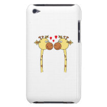 Two Giraffes with Red Love Hearts. Cartoon Ipod Case-mate Case