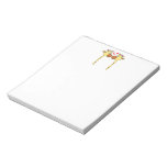 Two Giraffes with Red Love Hearts. Cartoon Memo Notepad