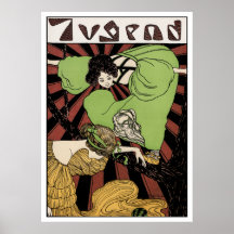 Two Girls - Art Nouveau Poster