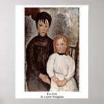 Two Girls By Amedeo Modigliani Print