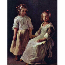 Two Girls.,  By Le Nain Louis (Best Quality) Photo Cutout