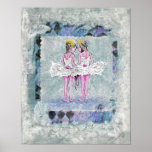 Two Girls Holding Ballet Shoes Print