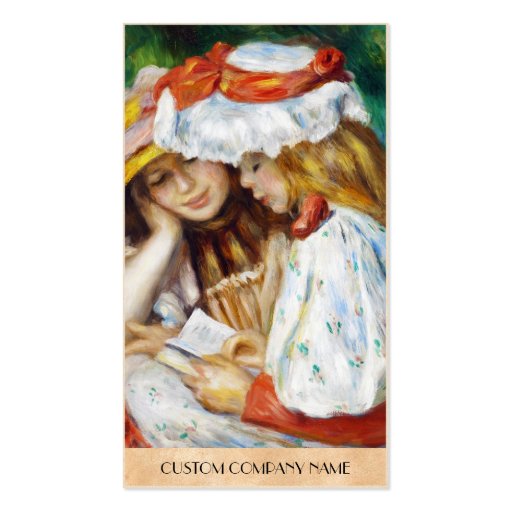 Two Girls Reading Pierre Auguste Renoir painting Business Cards (back side)