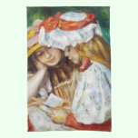 Two Girls Reading Pierre Auguste Renoir painting kitchen towels