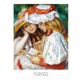 Two Girls Reading Pierre Auguste Renoir painting Print