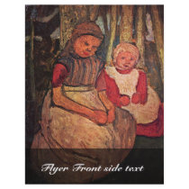 Two Girls Sitting In The Birch Forest By Modersohn Flyer