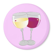 Two Glasses of Wine Magnet