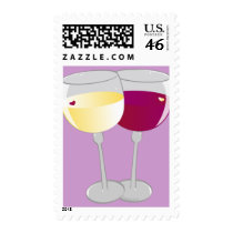 Two Glasses of Wine Postage Stamp