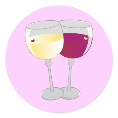 two glasses of wine. Two Glasses of Wine Stickers