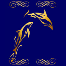 Two Gold Dolphins frils Shirts