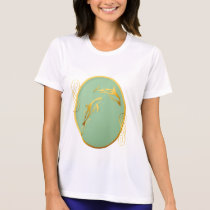 Two Gold Dolphins Oval Shirts