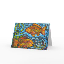 Two Gold Fish cards by artpals Two Gold Fish cards