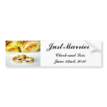 Two Gold Wedding Rings Bumper Sticker