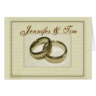 Two gold wedding rings greeting card by perfectpostage