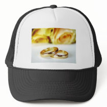 Two Gold Wedding Rings Trucker Hat