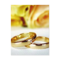 Two Gold Wedding Rings Postcard