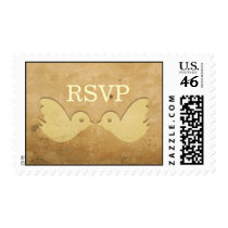 Two Golden Birds Postage Stamps